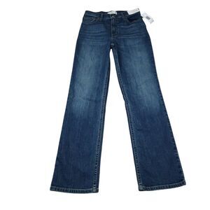 Abercrombie 90s Straight Ultra High Rise Jeans Dark Wash Blue Size 0 25 Stretch